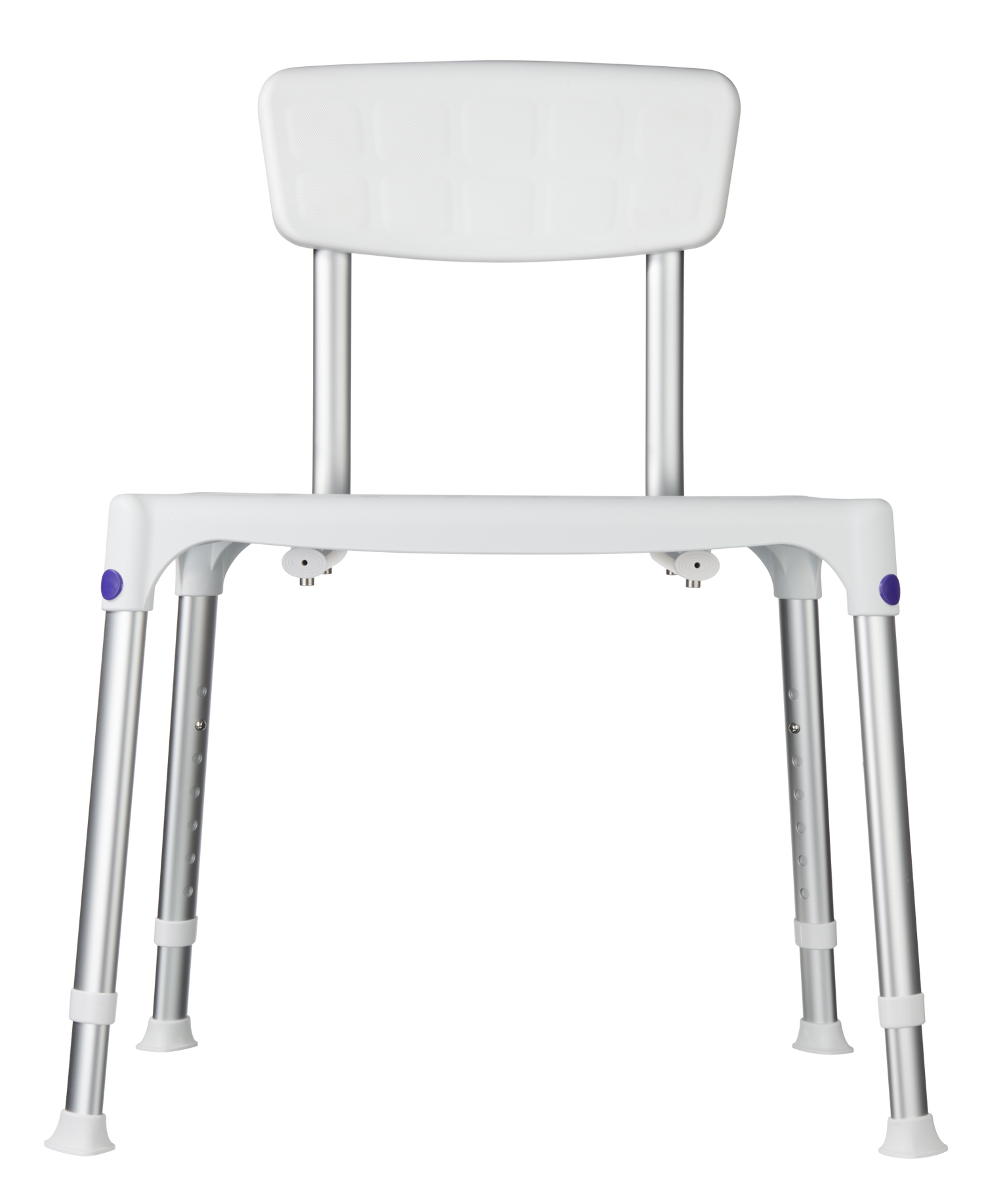 SecuCare Quattro Shower Chair with backrest, white, adjustable height 390-540 mm