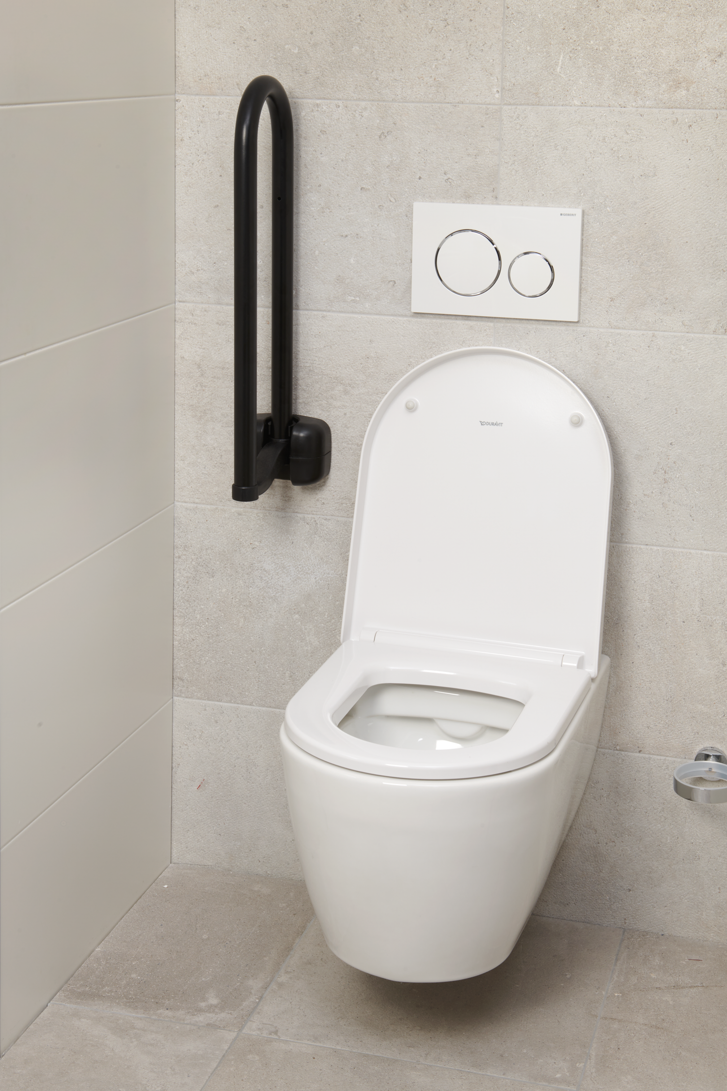 SecuCare Toilet bar foldable Premium black