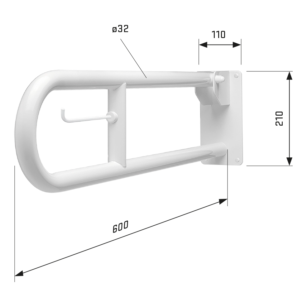 SecuCare Toilet bar foldable