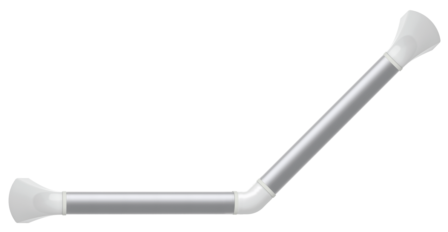 SecuCare Grab Bar Aluminium 45˚ angle, white